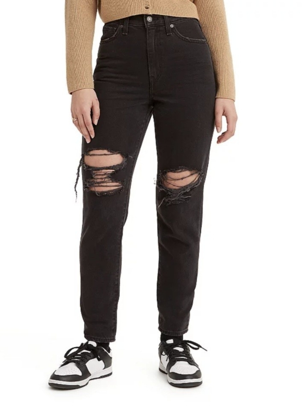 Levi's High-Rise Distressed Black Jeans